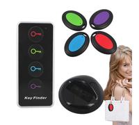 Localisateur De Clés avec Son - Dispositif De des 85 DB, Portée De 131 Pieds | 4 Récepteurs avec Lampe De Poche Intégrée pour Les Amis De La Famille, Localisez Facilement Les Clés, Portefeu