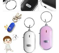 Localisateur de clés, capteur activé par le son, télécommande portable, sifflet de localisation, localisateur d'objets intelligents, alarme anti-perte, porte-clés avec lumière flash (2 pièces-B)