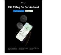 Localisateur de clés - MILI - MiTag Go - Étanche IPX65 - Bluetooth 5.2 - Compact 37mm google find android