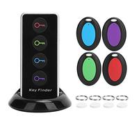 Localisateur de Clés sans Fil avec 4 Récepteurs, Localisateur D'alarme Sonore pour Clés, Portefeuille, Télécommande, Lunettes, Téléphones, Portée de 15 à 30 M