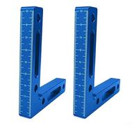 Localisateur de pince à angle droit de 90 degrés avec construction en alliage d'aluminium et échelle de mesure précise en pouces et millimètres (2 pièces, bleu)