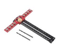 Localisateur de poinçon de poignée, localisateur de guide de perçage en alliage d'aluminium, guide de perçage du bois avec vis à bouton et échelle, outil de positionnement précis