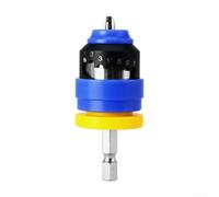 Localisateur de profondeur de perçage pour tournevis avec 7 butées réglables, tige hexagonale en métal de 6,35 mm, pour plaque de plâtre, aluminium, plastique, mélamine, bois composite (bleu)