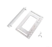 Localisateur de trou de poignée en acier inoxydable pour installation de poignée de porte et de traction, gabarit de guidage de perçage avec règle en aluminium pour le travail du bois, 17 x 10 cm