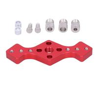 Localisateur de trous droits pour le travail du bois, positionneur de perçage en alliage d'aluminium rouge avec douilles de perçage de 6 mm, 8 mm et 10 mm, outil de perforation de