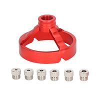 Localisateur de trous vertical 3 en 1 avec 6 douilles de perçage, gabarit de guidage pour mèche de perçage en menuiserie, permettant un alignement précis des tenons et mortaises (Rouge)