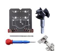 Localisateur d'installation de porte - 8 x 8,5 x 1,5 cm - Fixation compacte - Gabarit de positionnement en acier, guide d'alésage de charnière avec support de mesure exacte | Outil de montage pour