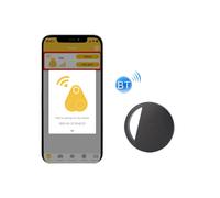 Localisateur d'objets/traceur de téléphone portable Bluetooth Hyc-S9 rond avec alarme bidirectionnelle (noir) - Vendu par lot de 2 cadeaux : Noir