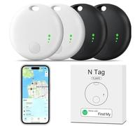 Localisateurs d'objets 4-Pack, Smart Finder Tag Traceur iOS Uniquement, Mini Traqueur Bluetooth Localisateur pour Clés Voiture Chien Chat Enfant, Tracker Tag de Batterie Remplaçable