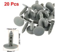 Location 7mm Ø trou fixation rivets plastique Pare-choc aile Pousser agrafes axe Gris 20pcs