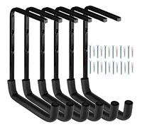 Locawaya Lot de 6 crochets de rangement pour garage, support de rangement robuste pour garage, crochet d'échelle, crochets de plafond utilitaires et organisateur pour bois, outils, vélo, F12-THB4