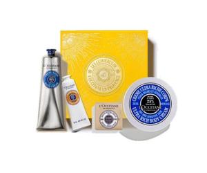 L'OCCITANE Coffret cadeau Corps au Beurre de Karité - 430 ml : Crème Mains 150 ml, Crème Corps 200 ml, Crème Pieds 30 ml et Savon 50 g