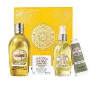L'Occitane Coffret soin aux amandes avec huile de douche 250 ml, huile de corps 100 ml, crème mains 30 ml, savon 50 g