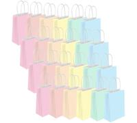 LOCCY Sacs Cadeaux, 24 Pièces 16x8x22cm Sacs en Papier avec Poignées Sacs en Papier Colorés Sac en Papier Kraft pour Les Cérémonies de Remise des Diplômes, Les Vacances Mariage ou Anniversaire