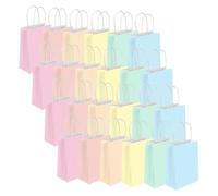 LOCCY Sacs Cadeaux, 24 Pièces Sacs en Papier avec Poignées Sacs en Papier Colorés Sac en Papier Kraft pour Les Vacances Mariage ou Anniversaire, 12x6x15cm