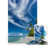 L'océan Rencontre Le Ciel Puzzle de 1000 pièces pour Adultes pour stimuler la mémoire et se détendre mentalement Découpe de qualité supérieure Surprise chaleureuse (38x52cm)