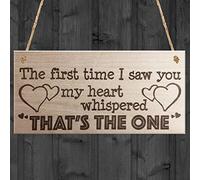 L'océan rouge La première fois que je vous ai vu Plaque suspendue en bois Soulmate Valentine Love Gift Sign