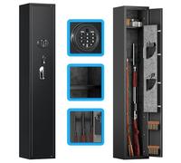 LOCENHU Locaux de sécurité pour fusils et pistolets, équipés d'une lumière LED et d'un système d'alarme, verrouillage numérique, accès rapide, convient pour 1 à 3 fusils et 2 pistolets