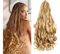 Locescsoc 24 Inch French Curls Braiding Hair 8 Packs Spanish Curly Braids Pre Stretched Loose Wave Soft French Curl Synthetic Braiding Hair Extensions for Women (27#, 24 Inch (Pack of 8))