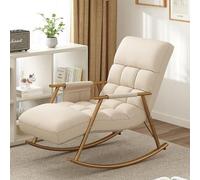 LOCHE Chaise Longue Salon,Fauteuil Relax inclinable,Fauteuil Relaxation,Chaise Longue Interieur,avec Support de Coussins 200kg,pour Patio, Jardin, Plage, Piscine, Chaise Ergonomique. (Color : White)