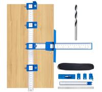 Locher Locator Guide de perçage, gabarit de perçage réglable avec foret, douille de guidage de perçage, guide de perçage pour construction de meubles, poignées de porte, jauge de perçage