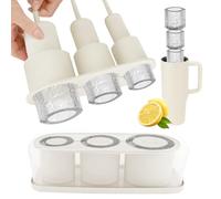 Lociban Bacs à Glaçons en Silicone avec Couvercle, Moule à Glaçons pour Tasse Stanley, Plateau à Glaçons, Sans BPA, Bac à Glaçons pour 40Oz Café Whisky Boissons (Blanc)