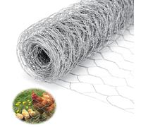 Lociban Grillage a Poule, 0.4 m x 10 m Grillage Galvanisé, Hexagonal Grillage Métallique, Clôture de Poulet, Treillis Galvanisé pour Enclos Animaux, Clôture de Jardin, Artisanat, Décoration de Maison