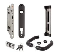 Locinox Einsteckschloss-Set Fortyset 40I-BA Avec Butées D'Arrêt, Plaque Longue, Garniture à Béquilles Et Cylindre Profil