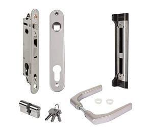 Locinox Einsteckschloss-Set Fortyset 40I-JA Avec Butées D'Arrêt, Plaque Longue, Poignée Et Cylindre Profil