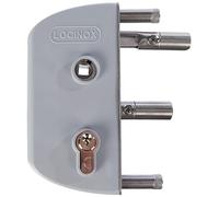Locinox LAKZ4040P1L7040VCAP Serrure de porte à grilles LAKZ4040 P1L pour tube carré de 40 mm en aluminium RAL7040 Argenté