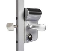 Locinox LEONARDO Serrure à code mécanique LMKQ pour portails de jardin et portails battants (largeur du cadre 60 mm, argenté)