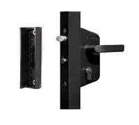 LOCINOX Noir LAKZ P1 Serrure de portail de jardin économique (boîtier en polyamide et mécanisme en acier inoxydable) avec butée en polyamide SMKQF2 pour portails de jardin.