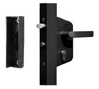 LOCINOX Noir LAKZ P1 Serrure économique pour portillon de jardin avec coffre en polyamide et mécanisme en acier inoxydable
