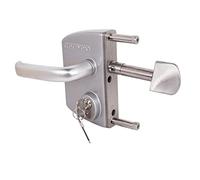 Locinox Serrure de Porte Coulissante Lskz Hoftorschloss, Ecluse, Château pour Portails Coulissants avec Couche de Poudre Edelstahlmechanismus (Argent, Largeur Du Cadre 80x80 MM)