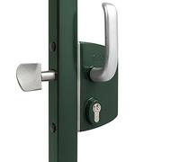 Locinox Serrure de Porte Coulissante Lskz Hoftorschloss, Ecluse, Château pour Portails Coulissants avec Couche de Poudre Edelstahlmechanismus (RAL6009 - Vert Sapin, Largeur Du Cadre 60x60 MM)