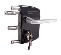 Locinox Serrure Sécurité LAKQ4040 U2, Tiefscharz Ral 9005 pour 40 À 60mm Rahmenprofile - Gartentorschloss, Flügeltorschloss, Château de Boîte Avec Cylindre Pour Dévisser, Gartentürschloss