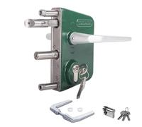 Locinox Serrure Sécurité LAKQ6060 U2, Vert Mousse Ral 6005 pour 60 À 80mm Rahmenprofile - Gartentorschloss, Flügeltorschloss, Château de Boîte Avec Cylindre Pour Dévisser, Gartentürschloss