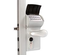 Locinox Valentino Lokq Serrure à code à piles pour portail de jardin pour profils carrés (profils carrés de 100 mm à 120 mm, argenté)