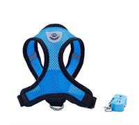 Locisne Mesh Tissu Dog Vest Harnais souple réglable confortable | Pet Chest Lead Walking Leash avec clip (Bleu, Petit)