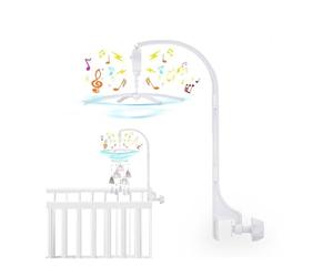 Locisne Support lit bébé berceau Bras mobile avec boîte à musique mécanique et allongé support écrou vis à vis cloche sans jouets pour bébé et garçon