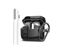 Lock Coque pour Samsung Galaxy Buds 3 & Galaxy Buds 3 Pro - Housse de protection rigide antichoc - Kit de nettoyage et porte-clés - Noir