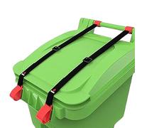 Lock de couvercle de la poubelle, poubelle peut verrouiller, 2 pcs à ordures réglables avec sangle élastique, couvercle à double griffe, serrures extérieures pour les animaux, écureuils, chiens, rato