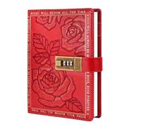 Lock Diary Agenda 224 pages lignées en cuir Rose Couverture rigide | Journal secret format B6 pour adolescents, filles, garçons, hommes, enfants, adultes, école, voyage, anniversaire, Noël