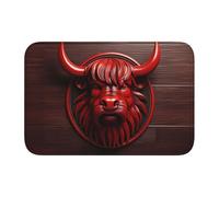 Lock Edge - Tapis de sol à ourlet 101,6 x 152,4 cm, motif Minotaure rouge YYHWHJDE sculpté pour toilettes, coiffeuse, maison de vacances, salle de bain principale, salle de bain pour enfants et suite