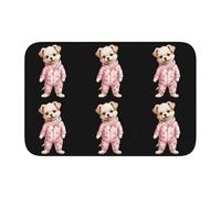 Lock Edge Tapis de sol ourlet 101,6 x 152,4 cm, chiot YYHWHJDE en pyjama, antidérapant et fond moulé par goutte, idéal facile à nettoyer et résistant à la décoloration