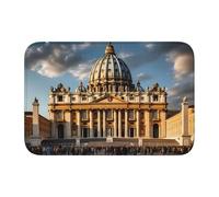 Lock Edge Tapis de sol ourlet 101,6 x 152,4 cm Imprimé basilique Saint-Pierre YYHWHJDE pour toilettes, coiffeuse, maison de vacances, salle de bain principale, salle de bain pour enfants et suite