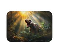 Lock Edge Tapis de sol ourlet 101,6 x 152,4 cm JKIEGOQ géant Dinosaure Image antidérapante Fond moulé goutte à goutte, idéal facile à nettoyer et résistant à la décoloration