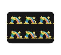 Lock Edge Tapis de sol ourlet 101,6 x 152,4 cm JKIEGOQ Money Stars arc-en-ciel Image antidérapante Fond moulé goutte à goutte, idéal facile à nettoyer et résistant à la décoloration