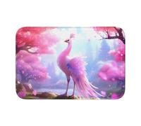 Lock Edge Tapis de sol ourlet 101,6 x 152,4 cm JKIEGOQ rose image bel oiseau antidérapant fond moulé goutte à goutte, idéal facile à nettoyer et résistant à la décoloration
