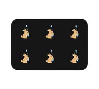 Lock Edge Tapis de sol ourlet 101,6 x 152,4 cm MJHKXLJ Little Rabbit recueillant des gouttes d'eau imprimées pour toilettes, coiffeuse, maison de vacances, salle de bain principale, salle de bain pour